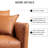 Valencia Jasper 85" Cognac Tan Brown 3 Seater Full Leather Couch | Mid Century Leather Sofa With 2 Pillows For Living Room Furniture | Plush Cushions, Nappa Leather Lounge Couch