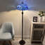 Lampe sur pied Tonsey en verre teinté bleu de style baroque avec base en métal lavande et ampoules DEL incluses H 64 po x l 16 po x P 16 po