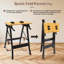 Table de travail pliable en bois avec table de travail réglable et règle pour le garage