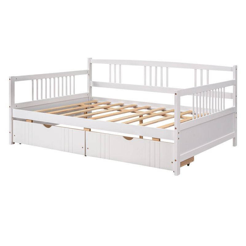 Daybed with 2 Drawer, White, Full/Double
