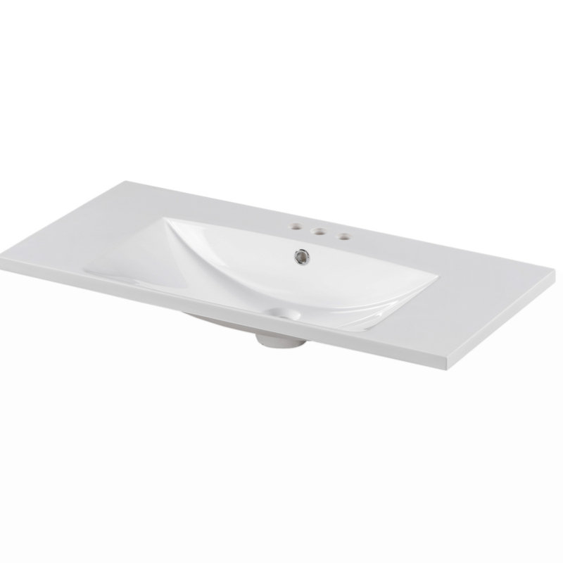 Rectangular  Hole Bathroom Resin Sink, Vanity Top Sink Only, Faucet,  Faucet And Cabinet Not Included