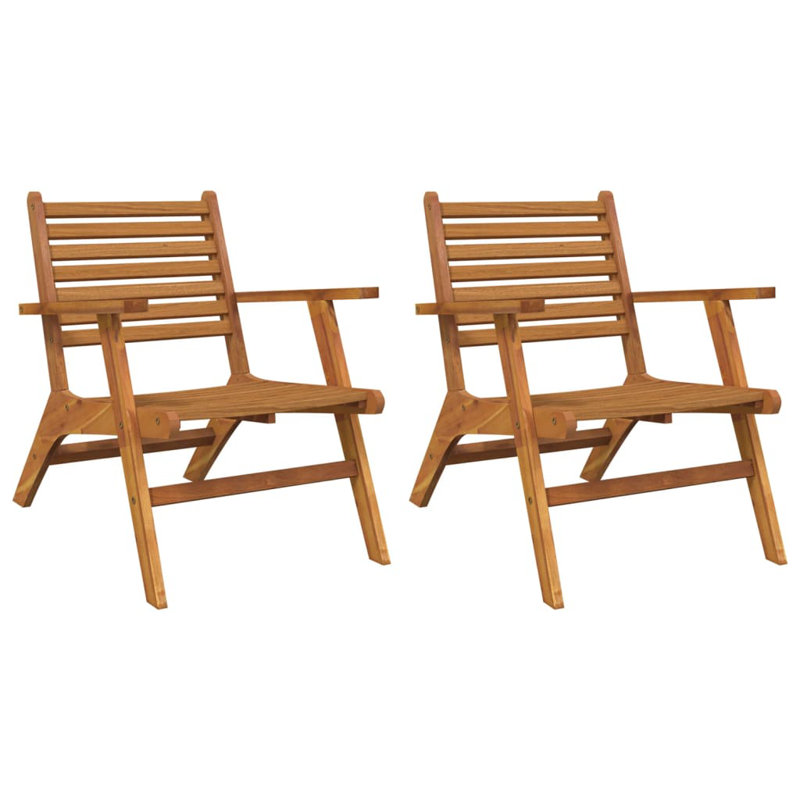 Chaise de jardin d'extérieur durable en bois d'acacia massif brun