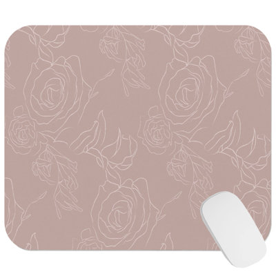 Botanical Muted Neutral Botanical II Plants Modern Leaves Gaming Cute Office Laptop Desk Pad Gift Mat Square Rectangle Non-Slip Mousepad