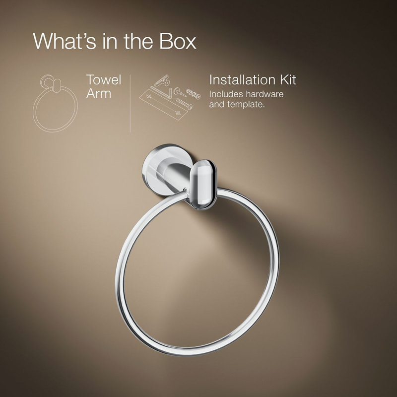 Kumin Towel Ring, Polished Chrome