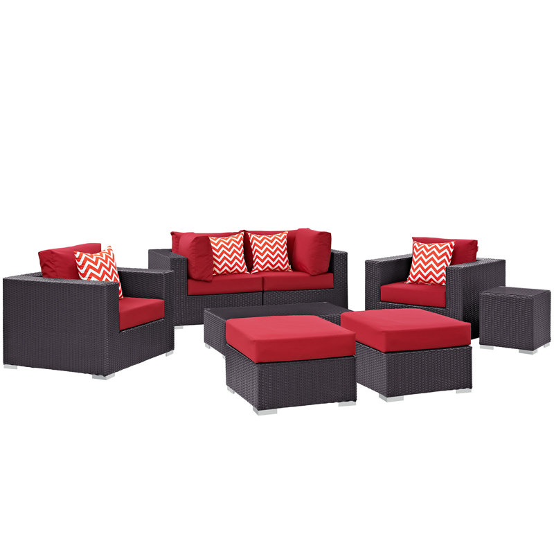 Ensemble modulaire d'extérieur 8 pièces Convene, Rouge