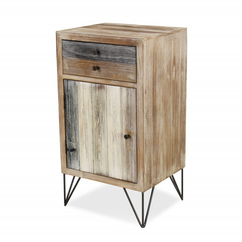Armoire d'appoint en bois massif à 1 porte de 32 po Ajanta