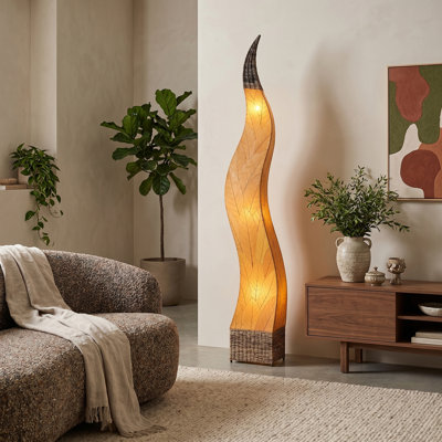 Zoye 72'' Brown Column Floor Lamp