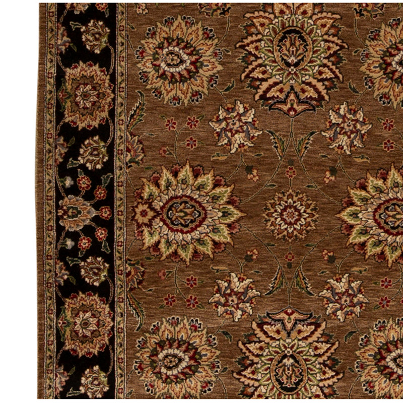 Tapis noir / brun de haute qualité noué à la main