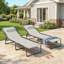2 pièces de chaise de bronzage avec chaise longue d'extérieur réglable à 4 niveaux avec coussin pour plage, piscine