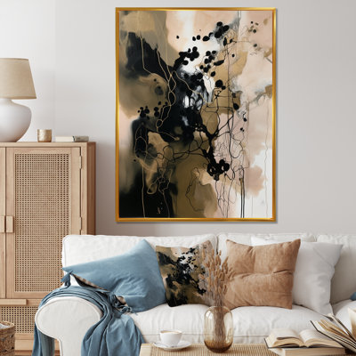 Abstract Canvas Wall Art, Black Chaos Modern Print - Black Chaos IV