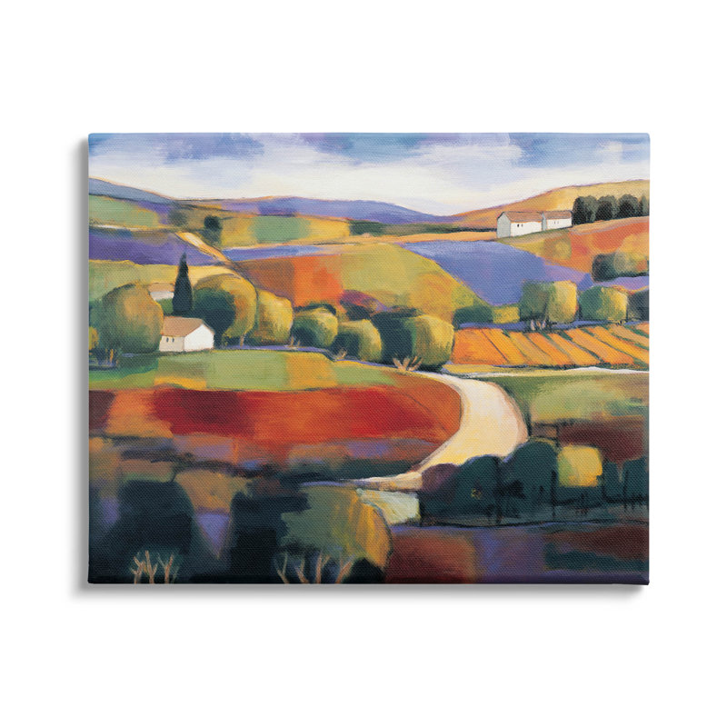 Art moderne sur toile, "Modern campagne campagne" par Janine Clarke, L 20 po x H 16 po