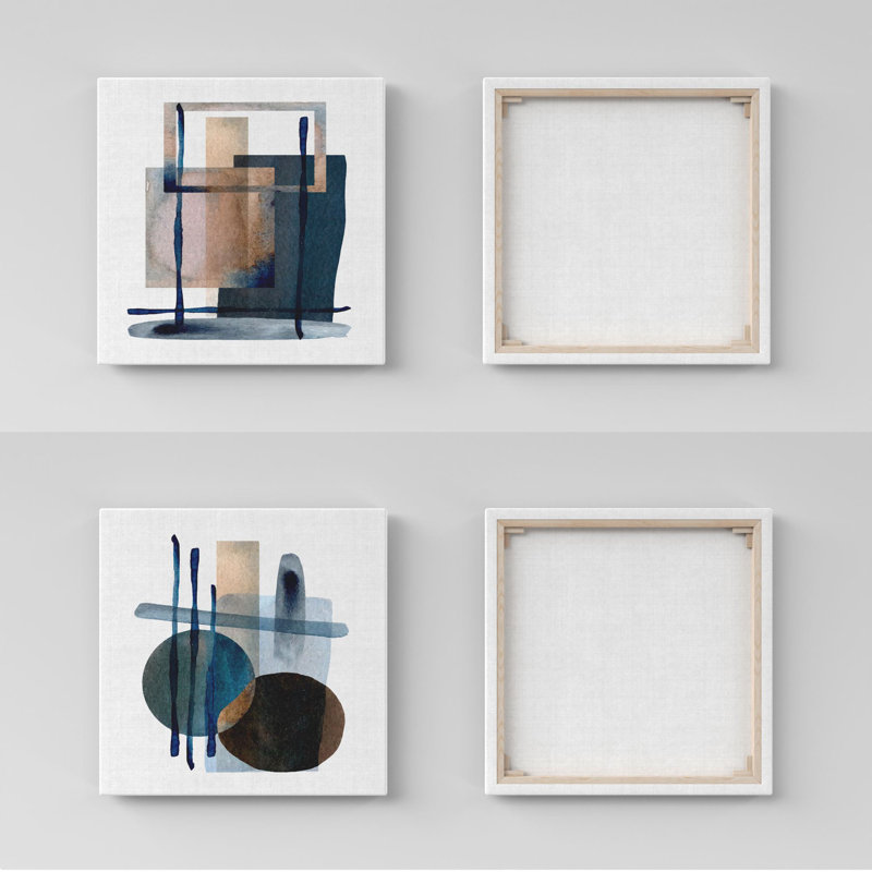 Stylish Decorative Canvas Paintings (2 Pieces), 12 x 12 Inches | 100% Canvas with 100% Wooden Frame | Perfect for Living Room, Bedroom, or Office Decor, Adds Elegance and Modern Touch to Any Space