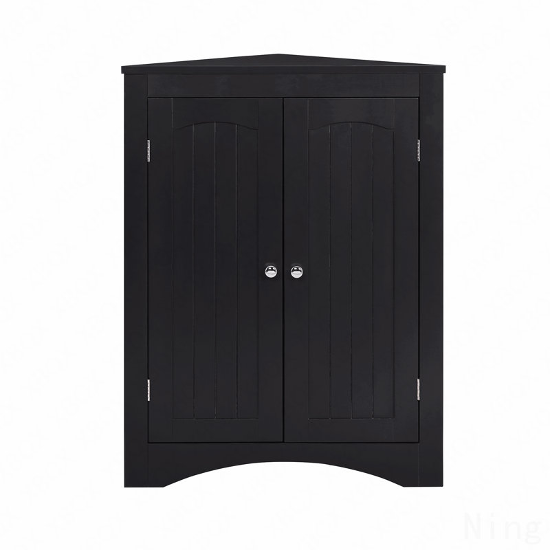 Armoire de coin multifonctionnelle de 36 pouces avec tablettes réglables - Armoire de rangement en panneau de fibres à densité moyenne imperméable pour salle de bain, cuisine et salon, autoportante avec portes, quincaillerie anti-chute, assemblage facile