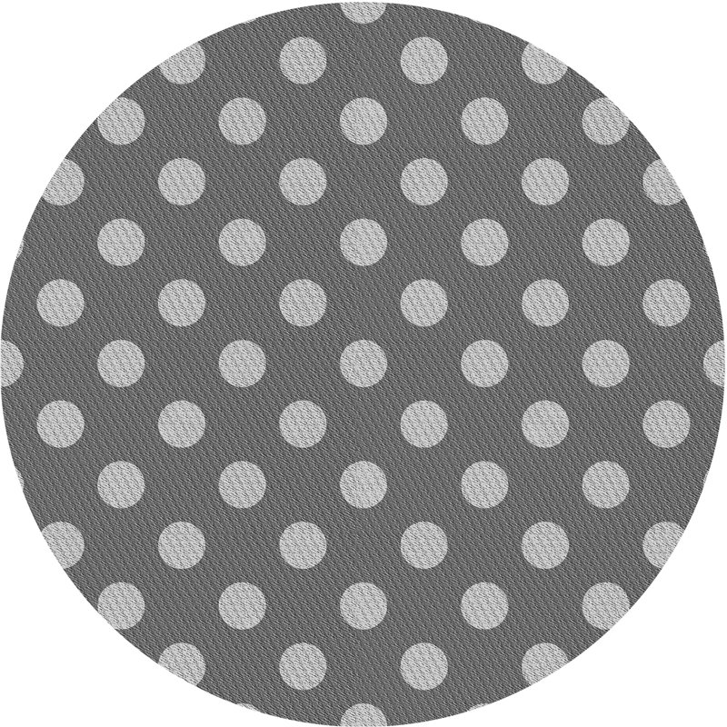 Tapis gris tissé à la machine, Rond 6 pi