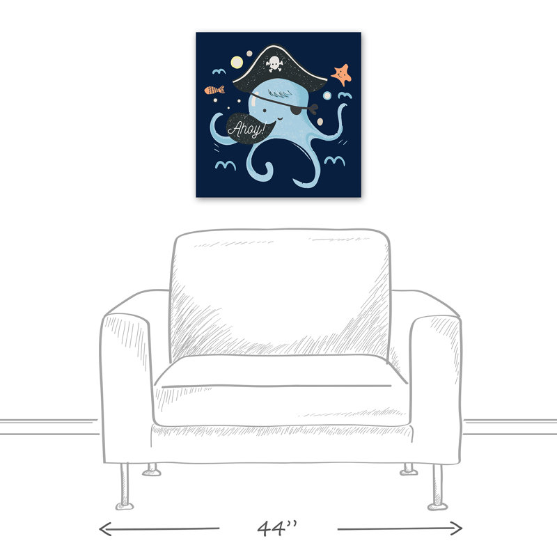 Art sur toile ahoy octopus Babe, H 20 po x l 20 po x P 1,25 po