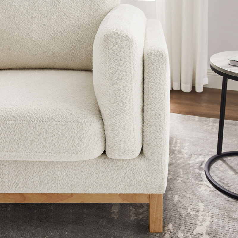Fauteuil d'appoint surdimensionné 41,34 po Chanequa, Boucle blanc