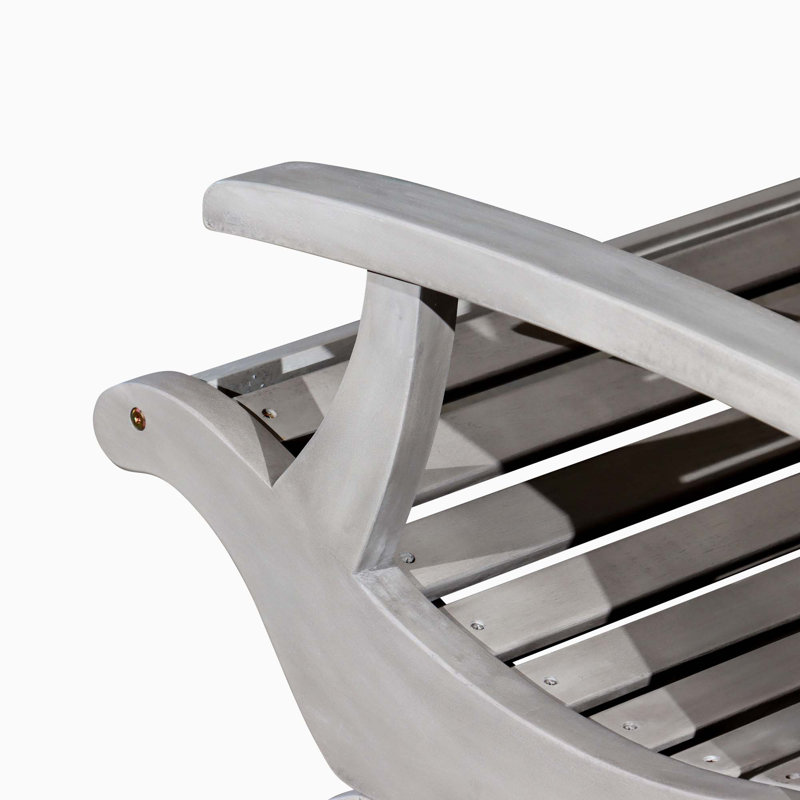 Eucalyptus Outdoor Adirondack Chair, Silver Gray