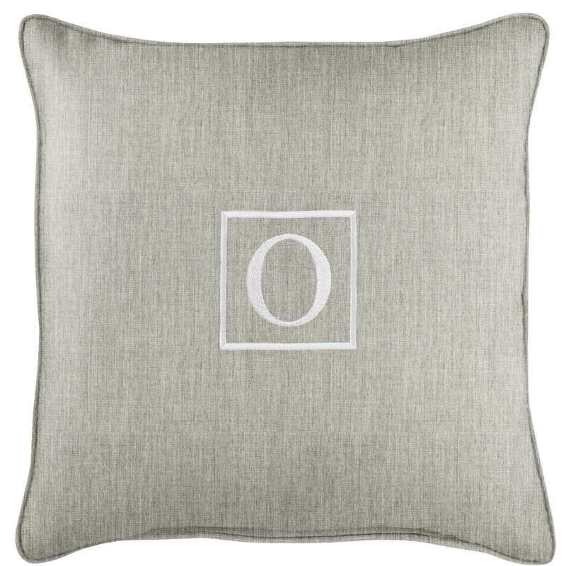 Kettil Embroidered Sunbrella® Outdoor Throw Pillow, Granite Gray, O