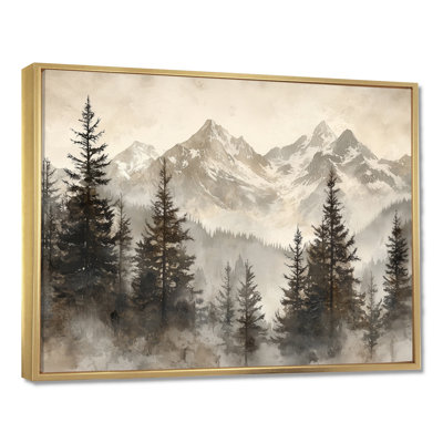 «Geziena Timber and Peaks Mountain Simplicity In Winter II», art mural montagnes pour le salon