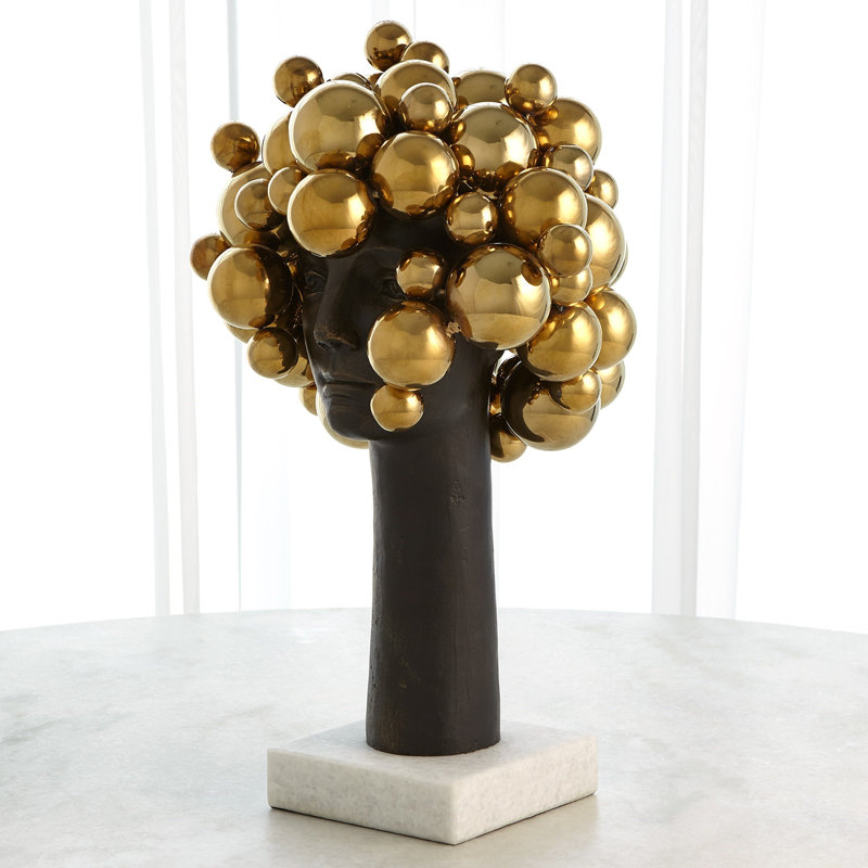 Bubbles For Brains, Brass, 23" H x 15" W x 13" D