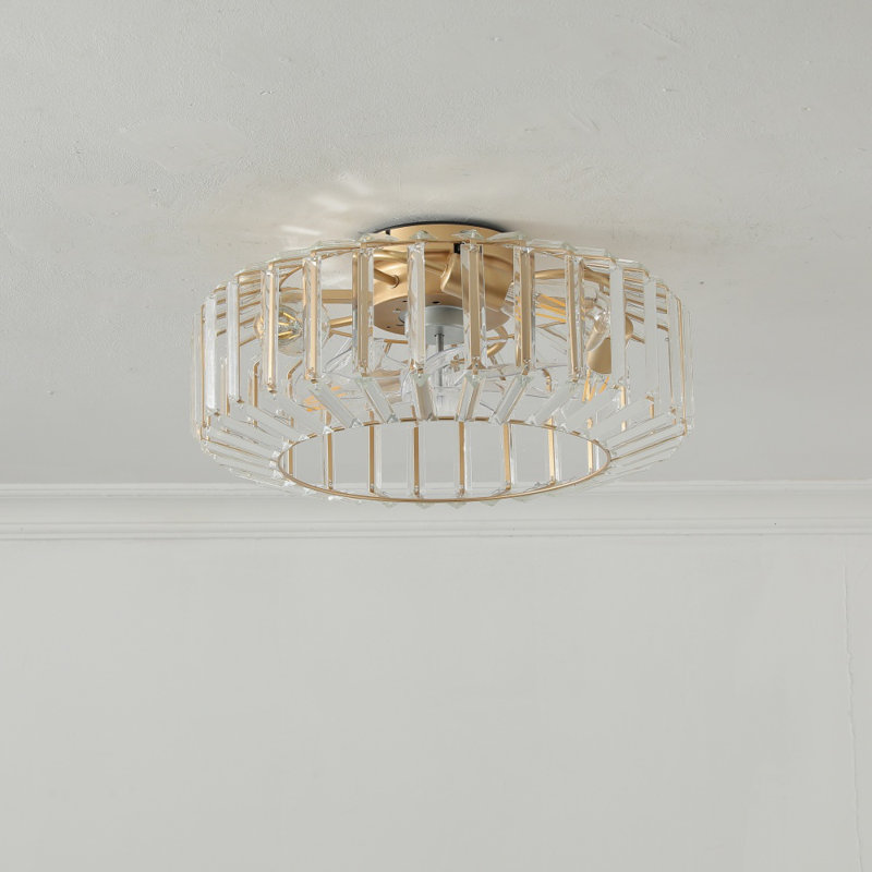 Plafonnier encastré moderne en cristal avec ventilateur