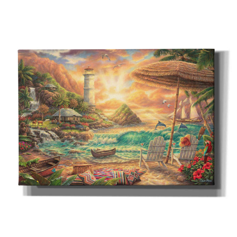 «Love the Beach» par Chuck Pinson, art mural sur toile, H 18 po x l 26 po x P 0,75 po