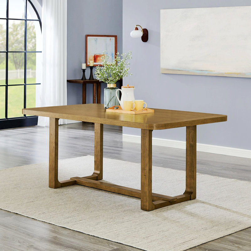 Table de salle à manger rectangulaire, table à cadre en bois pour la maison