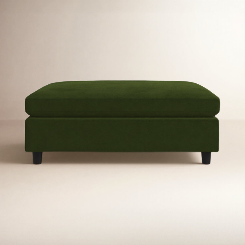 Fleetwood 45" Ottoman, Midnight Moss Performance Velvet