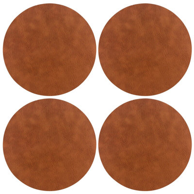 Niwako Faux Leather Soilid Colour Round Placemat