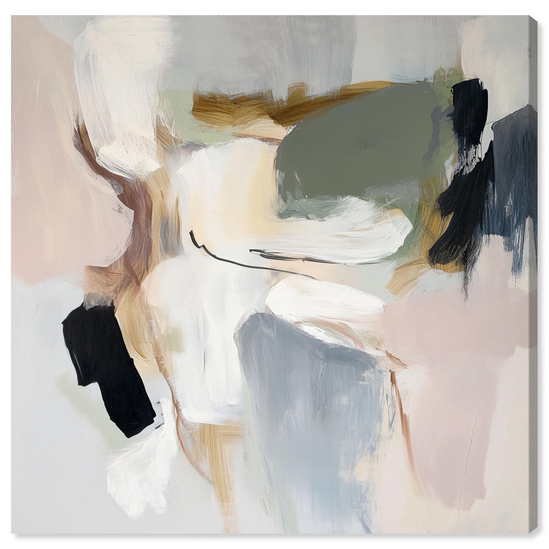 «Softened Encounters II», art abstrait neutre par Art Remedy, Toile tendue, H 30 po x l 30 po