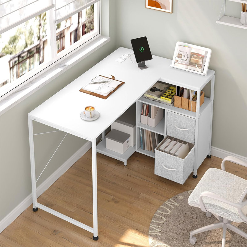 L-Shaped Iron Computer Desk