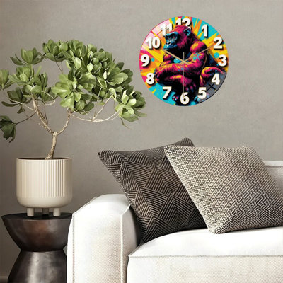 Horloge murale Vibrant Colorful Gorilla