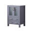 Meuble-lavabo gris foncé 24 po X P 18,25 po D, avec plateau en céramique blanche