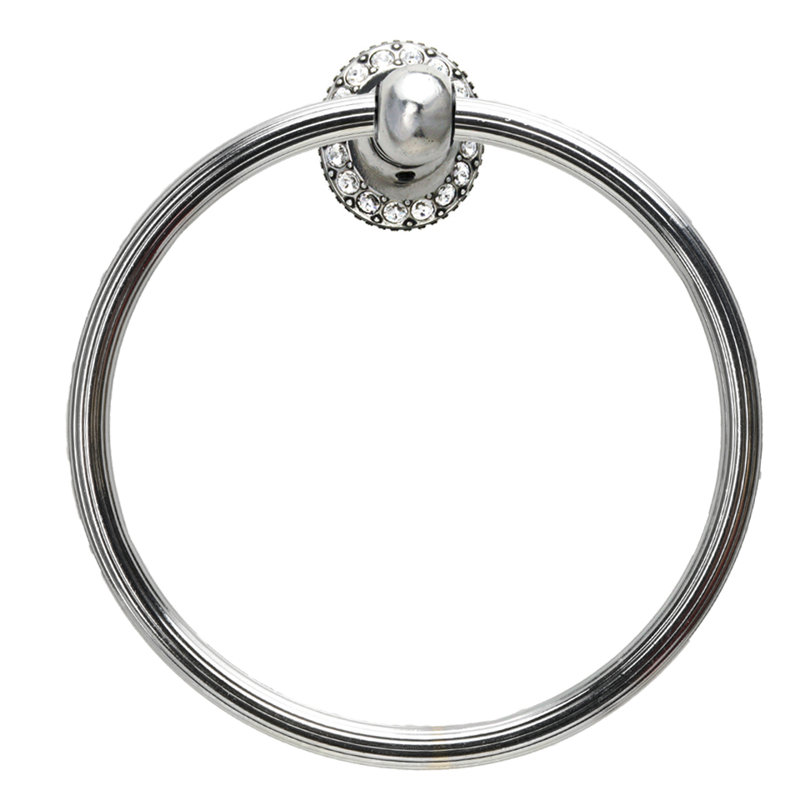 Caché full swing towel reeded ring with Swarovski Clear Crystals in Chalice