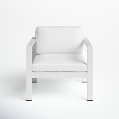 Aynura Modern Aluminum Outdoor Lounge Chair with Cushions