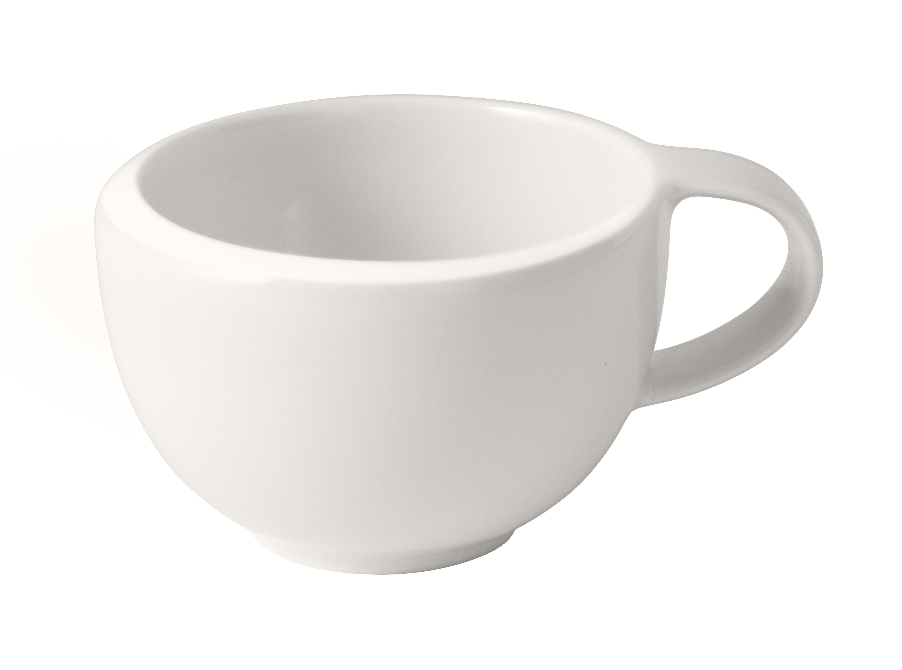 Vertex Demitasse Cup & Saucer, Bowl Shape, 3.5oz - White