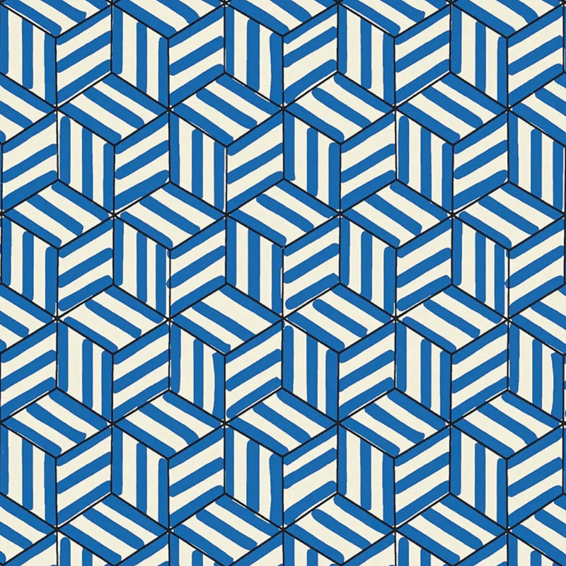 Papier peint schumacher x miles redd, Cobalt