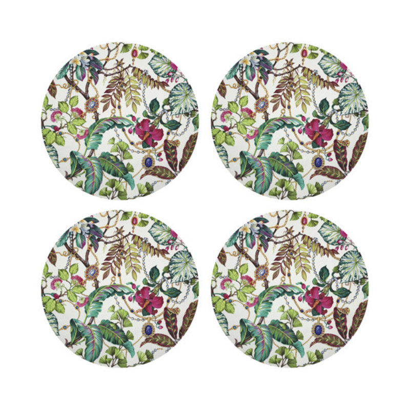 Plumeria Natural Pebble 16" Vinyl Placemat, Natural