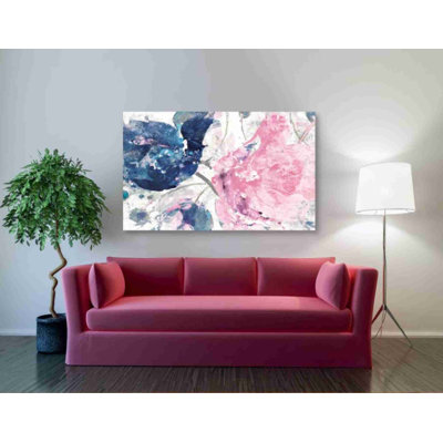 'Fireworks Abstract Navy Blue Flower Crop' by Albena Hristova, Canvas Wall Art