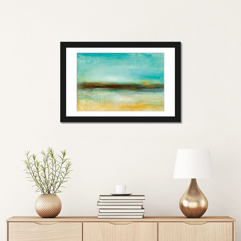«Ana's Pier» par Wani Pasion, impression sur toile tendue, H 16 po x l 24 po x P 1 po, Papier d'art encadré noir, Blanc
