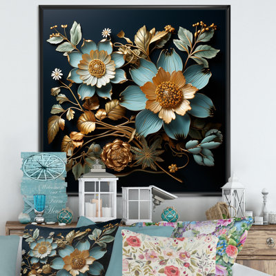 Feuillage doré doré sur toile