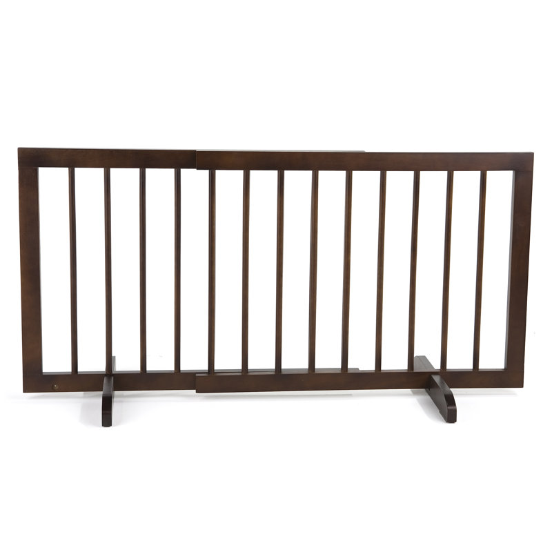 Dennison Free Standing Pet Gate, Walnut