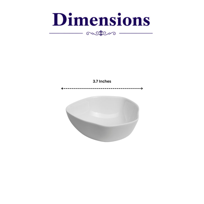 EARTH - IVORY Premium Porcelain Bowl | 3.75" Uneven Shape Non Stackable Bowl | Microwave & Dishwasher Safe