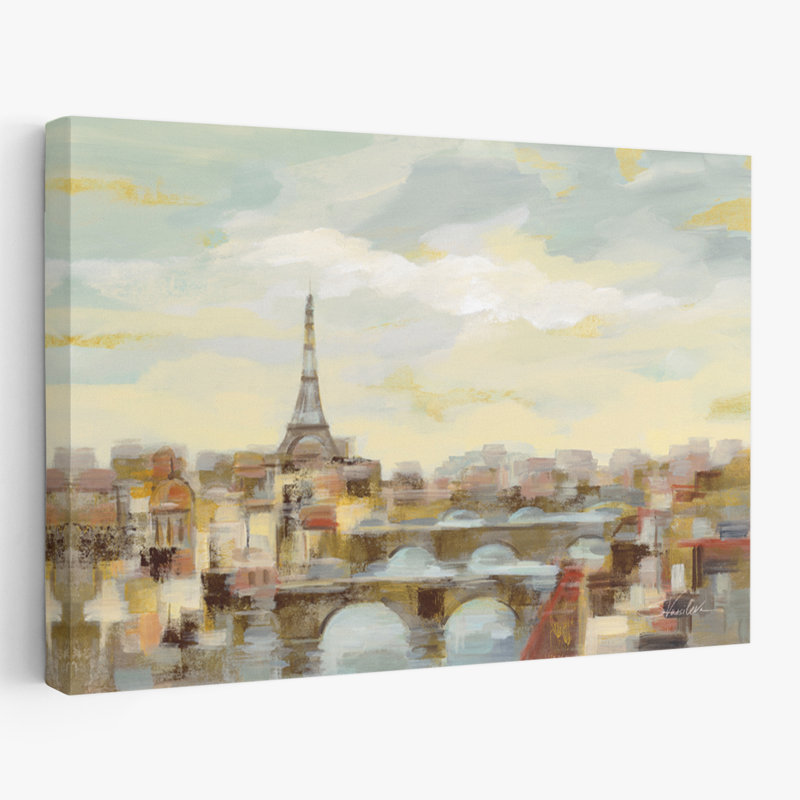 Après-midi de Paris - Pont bleu après-midi, H 24 po x l 16 po