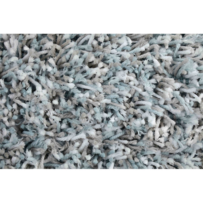 Tapis en titane chiné fabriqué à la main Mediapolis, Rectangle 60 po x 84 po
