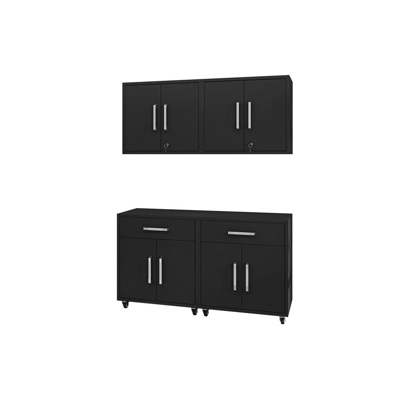 Aseem 4 Piece Storage System, Matte Black