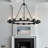  15- Light 33.66" Wagon Wheel Chandelier Black Farmhouse Chandelier For Living Room