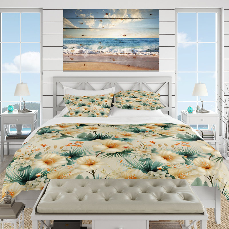 Ensemble de housse de couette Seashell Serenity, Housse de couette pour très grand lit et 2 très