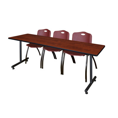 Nicklos T-Base Training Seminar Table, 2 M Stack Chairs
