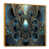 Toile avec cadre flottant or